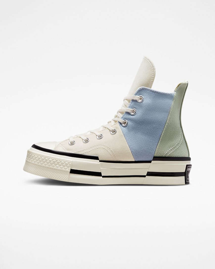 Men's Converse Chuck 70 Plus Material Mashup High Top Shoes Olive | AU 0538EZ